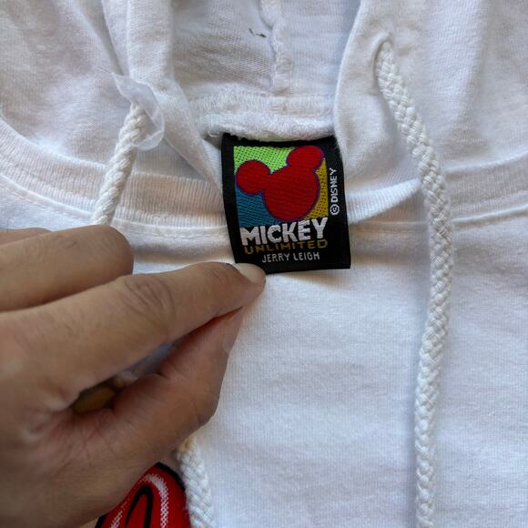 Vintage 90s Mickey Mouse Jerry Leigh Hooded Long Sleeve Size L - Picture 4 of 6
